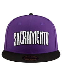New Era Men's Purple, Black Sacramento Kings 2024/25 Classic Edition Jersey Hook 59FIFTYFitted Hat