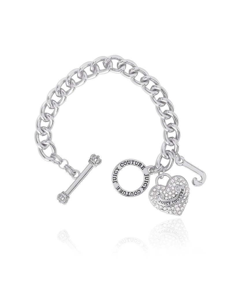 Juicy Couture Toggle Bracelet with Crystal Heart Charm