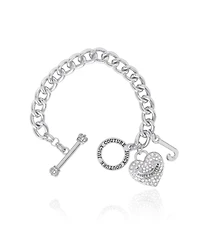 Juicy Couture Toggle Bracelet with Crystal Heart Charm