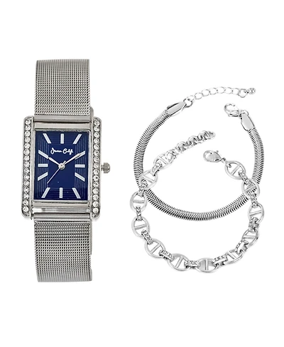 Jessica Carlyle Women's Silver Tone Metal Alloy Analog Watch, 23mm