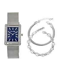 Jessica Carlyle Women's Silver Tone Metal Alloy Analog Watch, 23mm