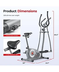 Sunny Health & Fitness Smart Compact Sit and Stand Elliptical