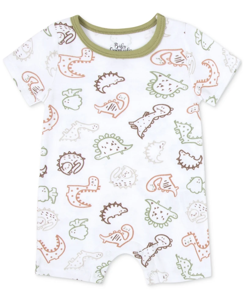 Baby Essentials Boy 2-Pc. Dinosaur Rompers Set