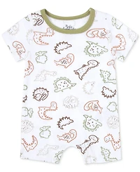 Baby Essentials Boy 2-Pc. Dinosaur Rompers Set