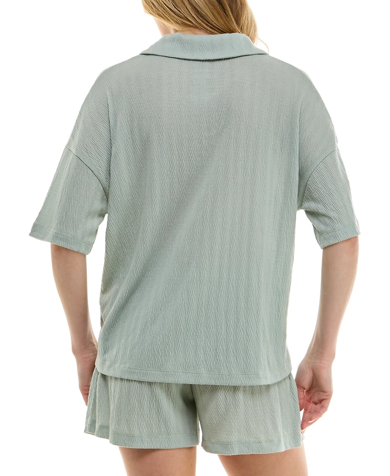 Roudelain Women's Knitted Gauze Short Pajama Set