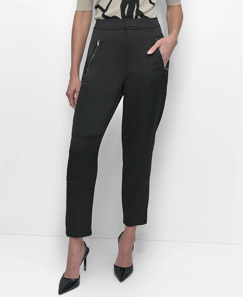 Dkny Women's Elastic Waist-Back Zipper Trousers