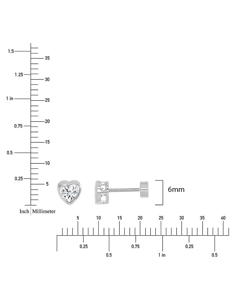 Cubic Zirconia Heart Stud Earrings (3/4 ct. t.w.) in 14k Gold-Plated Sterling Silver