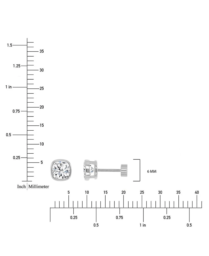 Cubic Zirconia Cushion-Cut Stud Earrings (2-1/2 ct. t.w.) in 14k Gold-Plated Sterling Silver