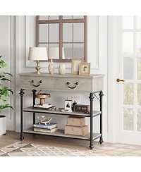 Gaomon Console Tables for Entryway, Small Entryway Table with 2 Drawers, Narrow Storage Shelves Living Room, Hallway Table, Sof
