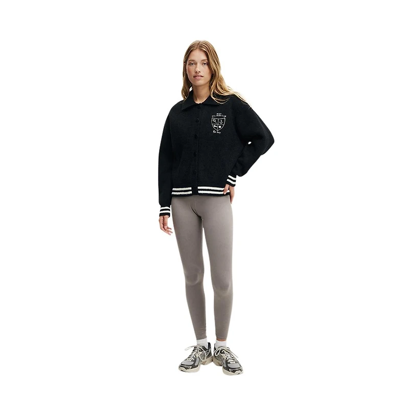 Cotton On Women's Active Knitted Graphic Bomber