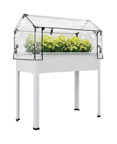 Outsunny Raised Garden Bed with house Cover,