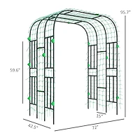 Outsunny 8 Ft Tall Tomato Cage, Metal Garden Trellis for Climbing Plants