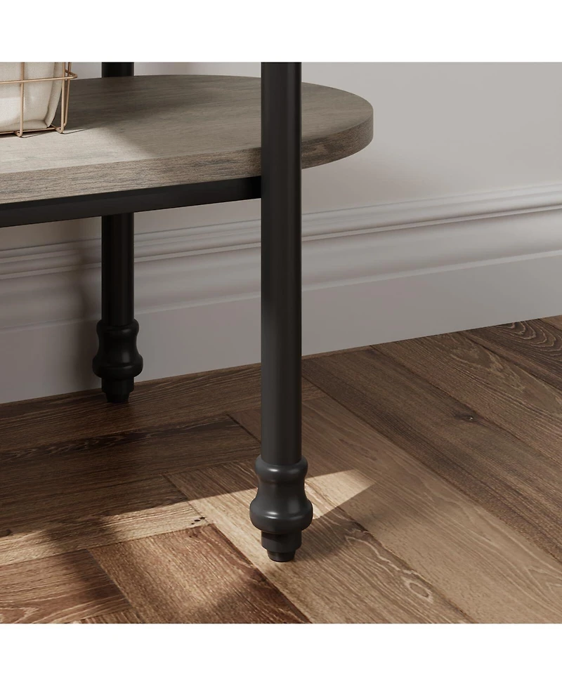 gaomon Narrow Entryway Table, 2 Tier Industrial Console Table with Storage Shelf, Thin Behind Couch Table, Farmhouse Skinny Sofa Table for Hallway, En