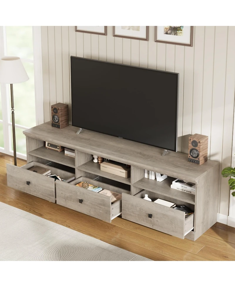 gaomon Tv Stand for 75 Inch Tv, Mid-Century Modern Entertainment Center