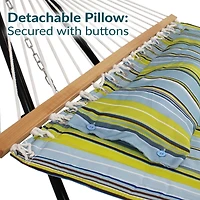 Two-Person Quilted Fabric Hammock with Spreader Bars