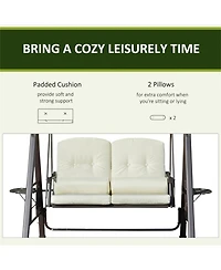 Slickblue 2-Seat Outdoor Porch Swing with Comfortable Cushions for Relaxation and Patio Enjoyment