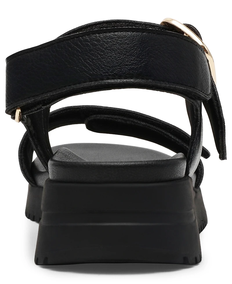 Anne Klein Women's Evanti Buckle Double Strap Sporty Sandals