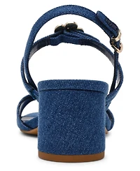 Anne Klein Women's Felipa Flower Embellished Block Heel Dress Sandals