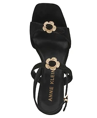 Anne Klein Women's Felipa Flower Embellished Block Heel Dress Sandals