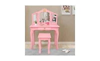 Slickblue Charming Children's Dressing Table with Storage for Kids' Room