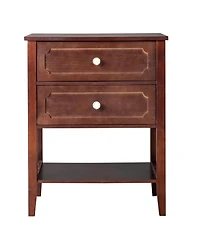 Slickblue Nightstand End Side Table with 2 Drawers for Convenient Storage and Modern Design