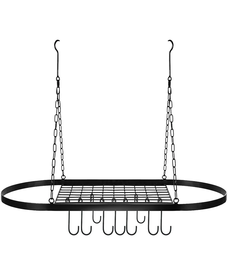Sorbus Pot and Pan Oval Rack for Ceiling with Hooks - Multi-Purpose Organizer Home, Restaurant, Kitchen Cookware, Utensils, Household (Bronze)