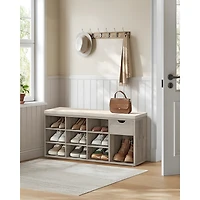 Entryway Bench with Cushioned Seat for Stylish and Comfortable Storage