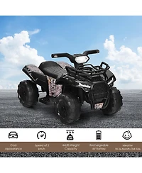 Gymax 6V 4 Wheels Atv Quad Ride On Car Kids Ride-On Toy w/ Music Horn Led Light Pink