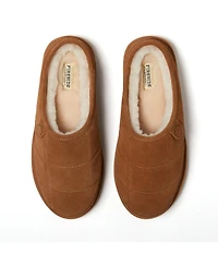 Dearfoams Men's Fireside by Grafton Quilted Genuine Shearling Clog Slipper