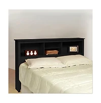 Storage Headboard for Bed with Shelves – Organizer Headboard for Bedroom with Built-In Display and Storage Compartments