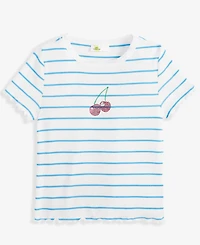Epic Threads Little & Big Girls Cherry Stripe Rhinestone Baby Tee, Exclusively at Macy's