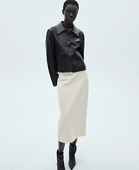 Mango Women's Shearling Effect Midi Skirt