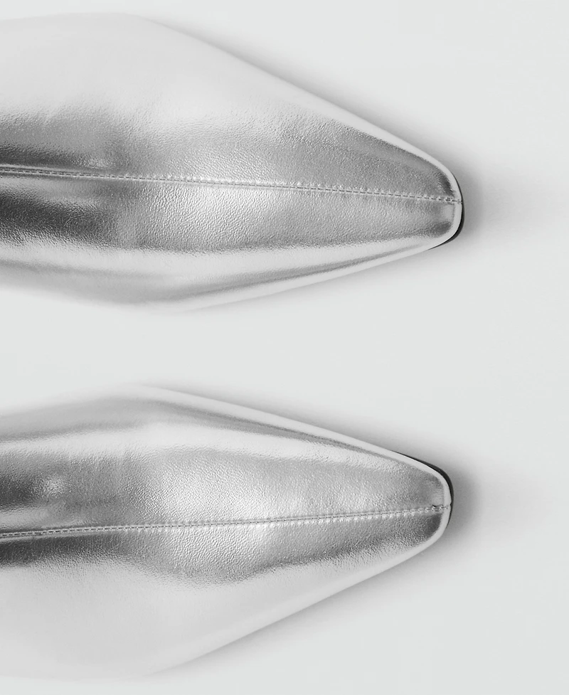 Mango Women's Metallic Effect Pointed Toe Boots