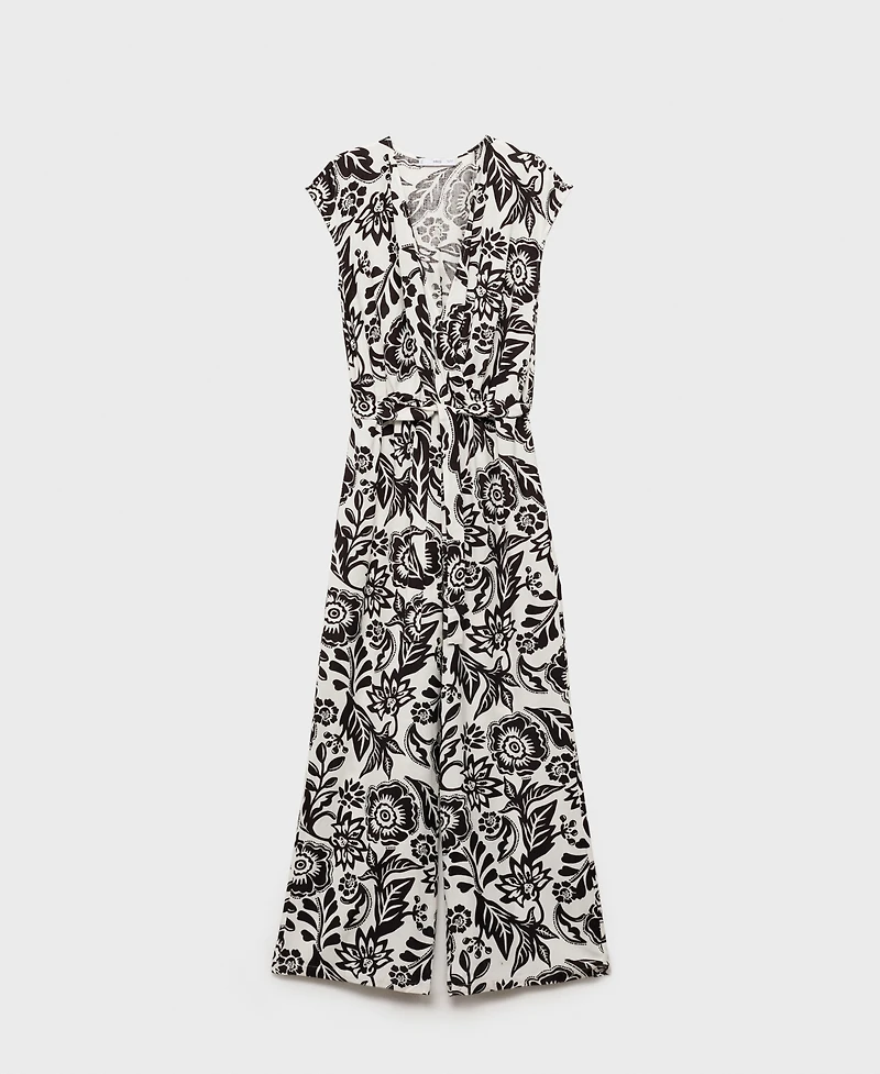 Mango Women's Belt Printed Jumpsuit