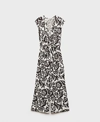 Mango Women's Belt Printed Jumpsuit