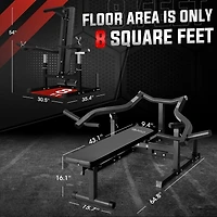 Mikolo Chest Press Machine, 1050LBS Bench Machine with Independent Converging Arms, Adjustable Flat Incline for Chest, Ab Workouts, Should