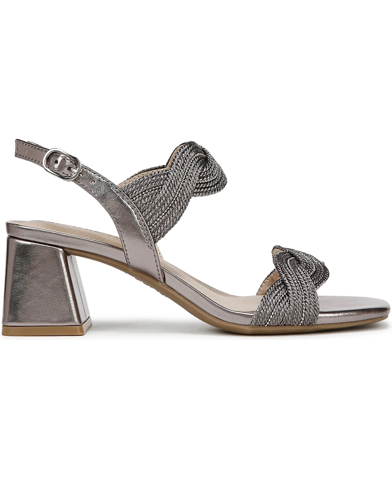 LifeStride Women's Charnelle Angled Block Heel Square Open Toe Slingback Dress Sandals