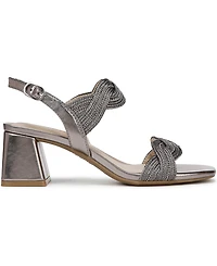 LifeStride Women's Charnelle Angled Block Heel Square Open Toe Slingback Dress Sandals