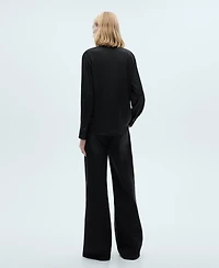 Mango Women's Satin Finish Flowy Shirt