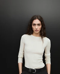 Mango Women's Ribbed Round Neck Sweater