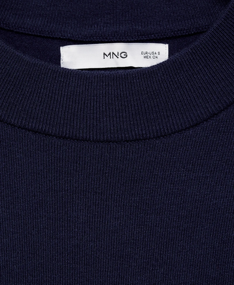 Mango Women's Cotton-Linen Round Neck Knitted Sweater