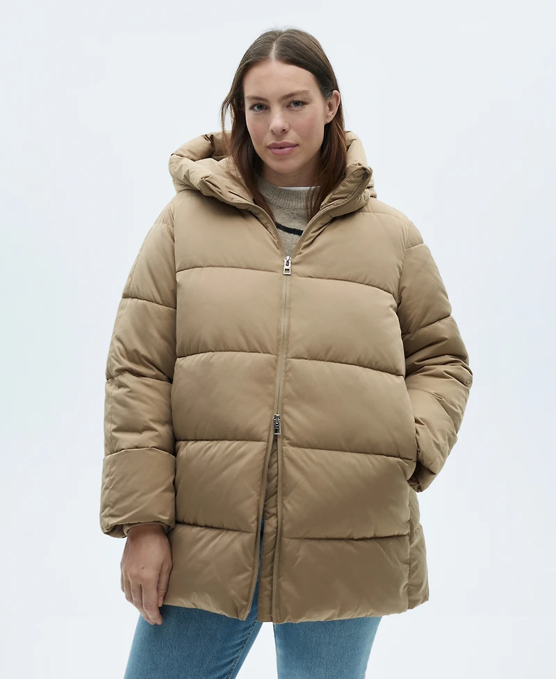 Mango Women's Hood Quilted Coat