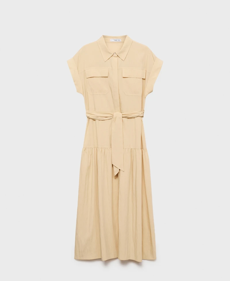 Mango Women's Knot Detail Shirt Dress