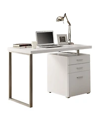 Left or Right Facing Modern Office Desk with File Drawers for Efficient Workspace Organization