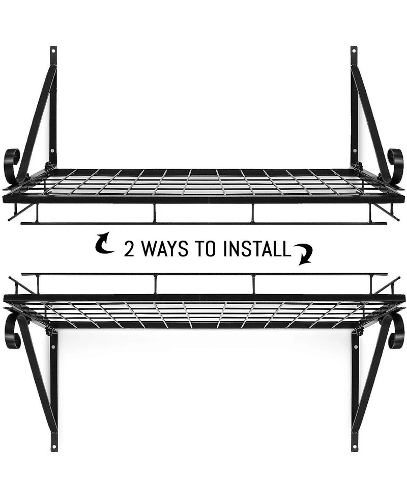 Sorbus Kitchen Wall Pot Pan Rack With 10 Hooks Black