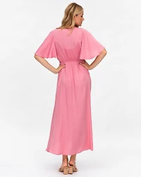 Pietro Brunelli Maternity Maternity Flared Sleeve Maxi V-Neck Valentina Dress