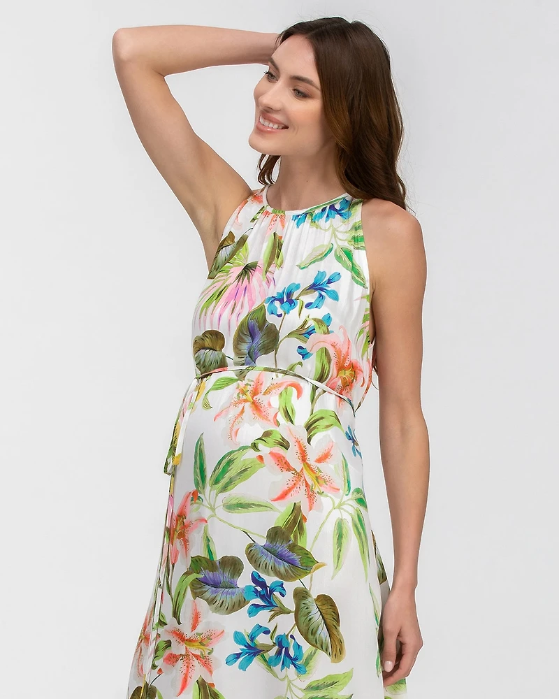 Pietro Brunelli Maternity Maternity Sleeveless Boat Neck Maxi Dress Francesca