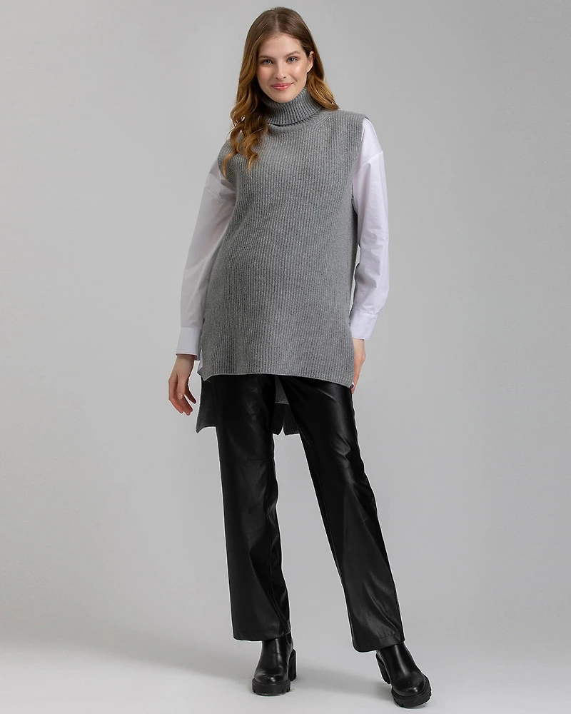 Maternity Straight & Stretchy Leather Romeo Trousers