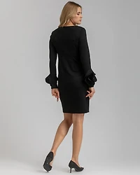 Pietro Brunelli Maternity Maternity Long Sleeve Sheath Amalfi Dress with Rose Detail