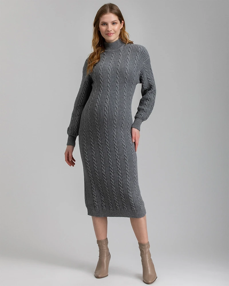 Pietro Brunelli Maternity Cable Knit Mock Neck Elettra Dress